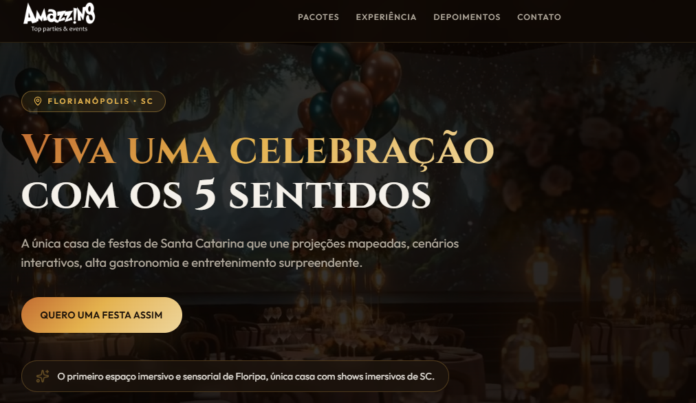 Exemplo de landing page de alta conversão criada com Landa Pages para lp.amazzing.com.br